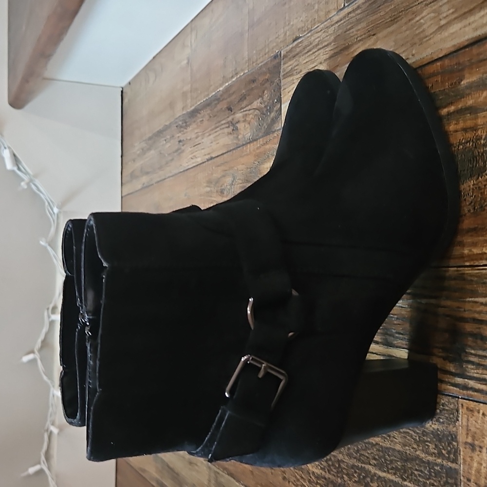 New Directions Black Ankle Booties‎ with Buckle